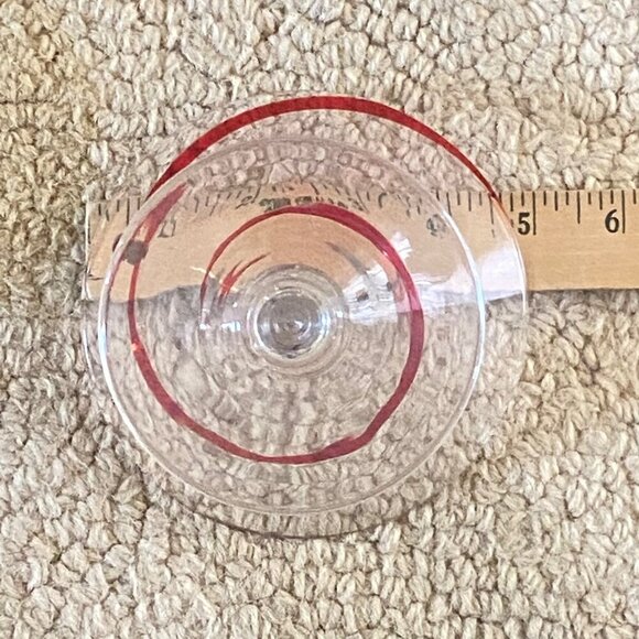 Pier One Cosmopolitan Red Swirl Line Martini Glass 7” Handblown 8 oz Retired - Picture 4 of 16